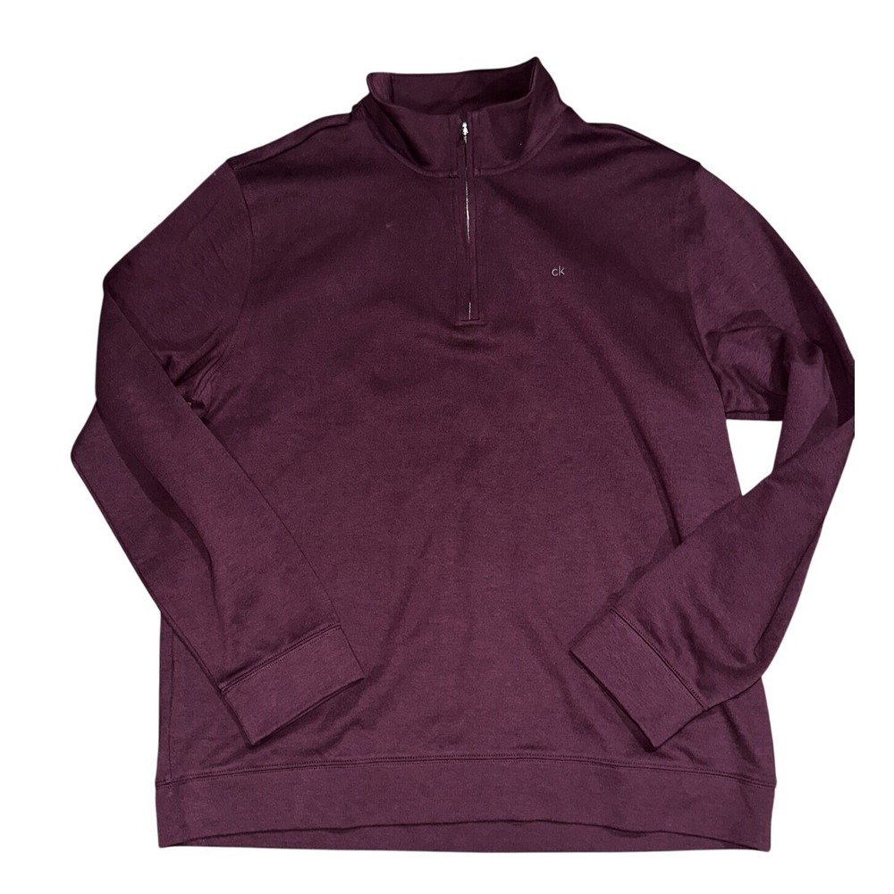 Calvin Klein The Classic Quarter Zip Pullover Men's ‎ ORG $89.50 Burgundy XL NWT